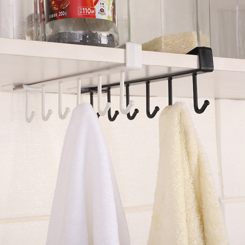 Jet Home Bathroom Accessories - 6 kancalı depolama rafı plastik raflar