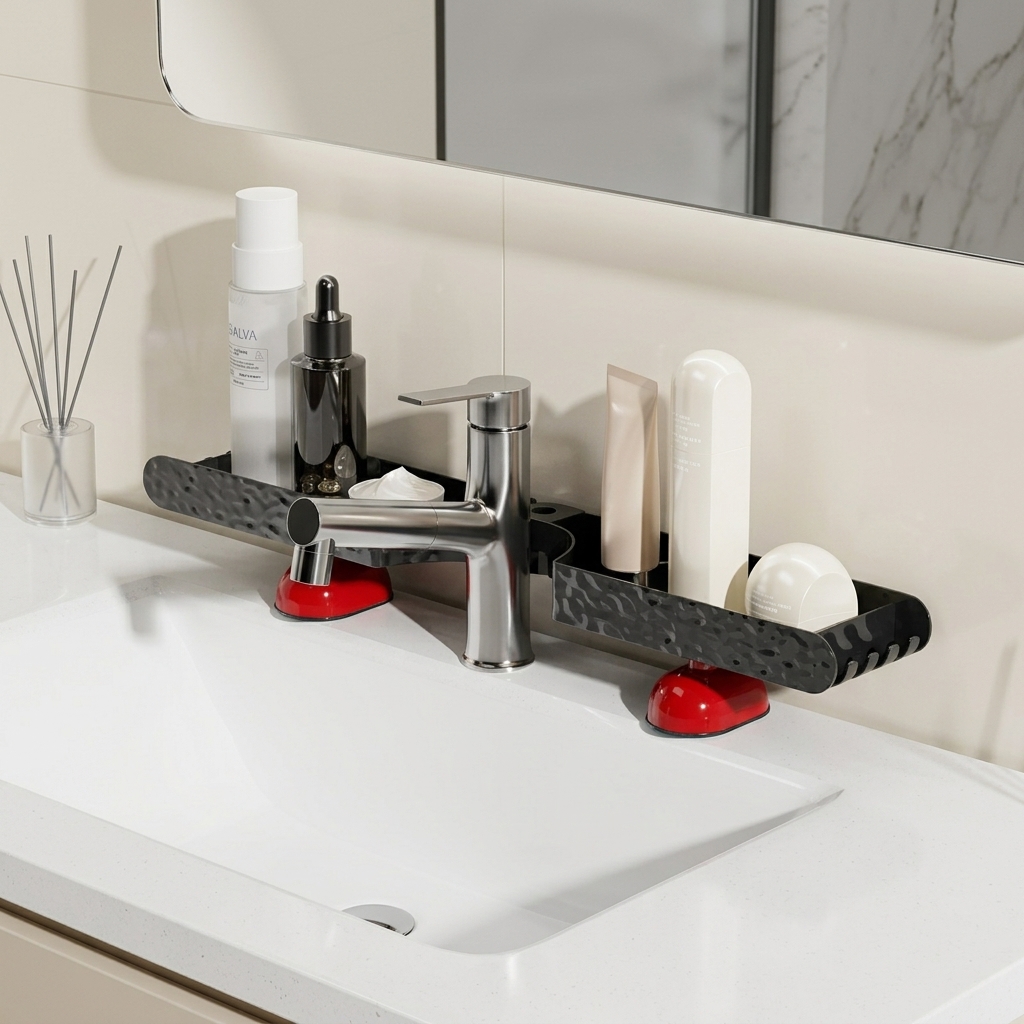 Home Essentials Bathroom Rack - Banyo Düzenleyici Kozmetik Saklama Rafı Geniş