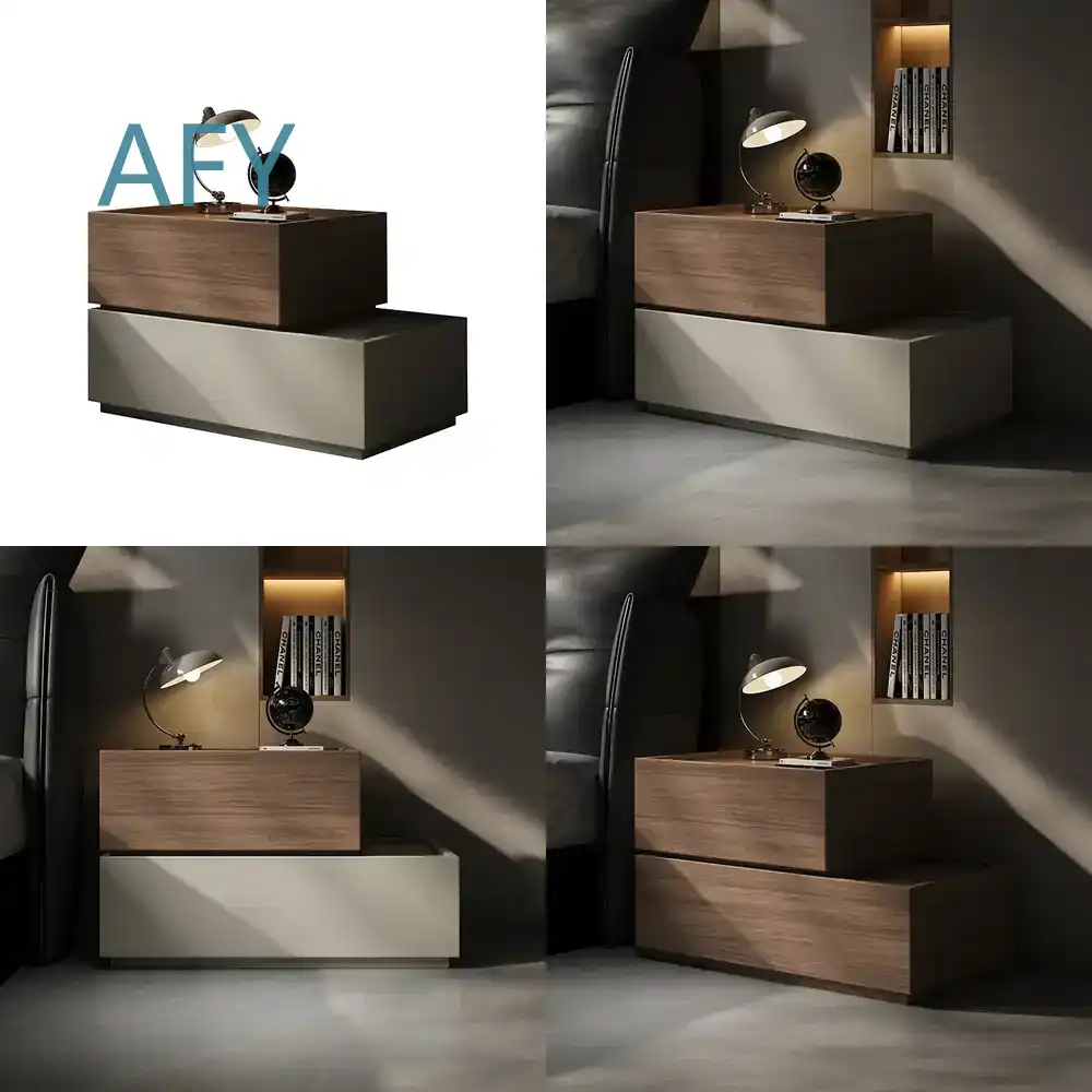 Muji Home Storage - Yaratıcı Masif Ahşap Komodin Yatak Odası