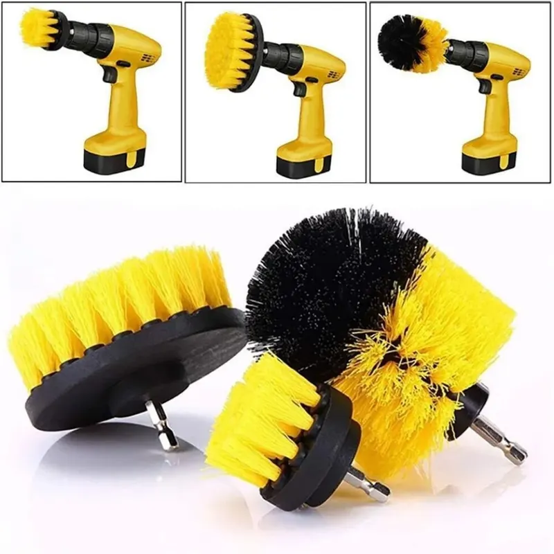 Home Bathroom Cleaning Kit - 3'lü/Set Matkap Fırça Seti, Güçlü Temizleyici,