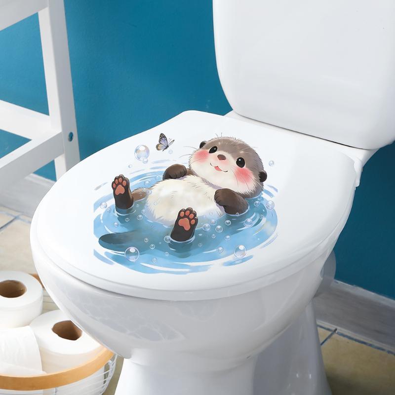 Jet Home Bathroom Accessories - Sevimli su samuru tuvalet tankı etiketi