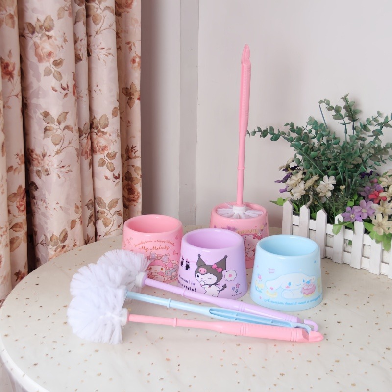Home Bathroom Cleaning Kit - Hello Kitty Uzun Saplı Yumuşak Kıllı