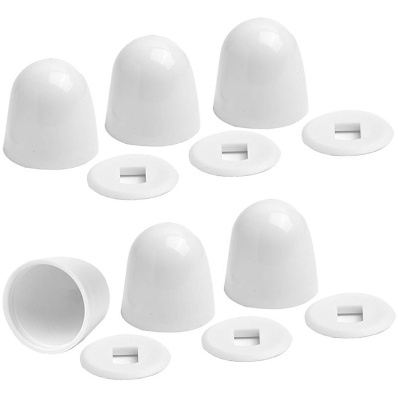 Jet Home Bathroom Accessories - 6 adet Beyaz Tuvalet Cıvata Kapakları