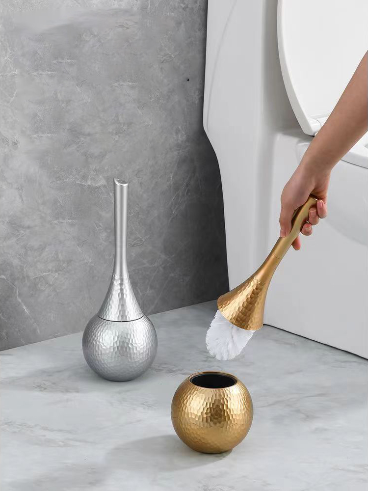 Home Bathroom Cleaning Kit - Lüks Altın Tuvalet Fırçası Seti Değiştirilebilir