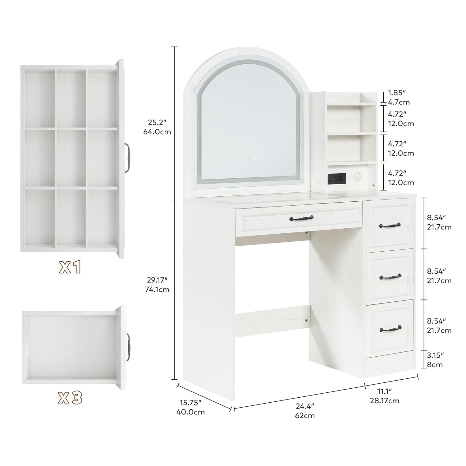 Modern Makyaj Masası, Işıklı A - Home Outlet Bathroom Vanity incelemesi ve fiyatı
