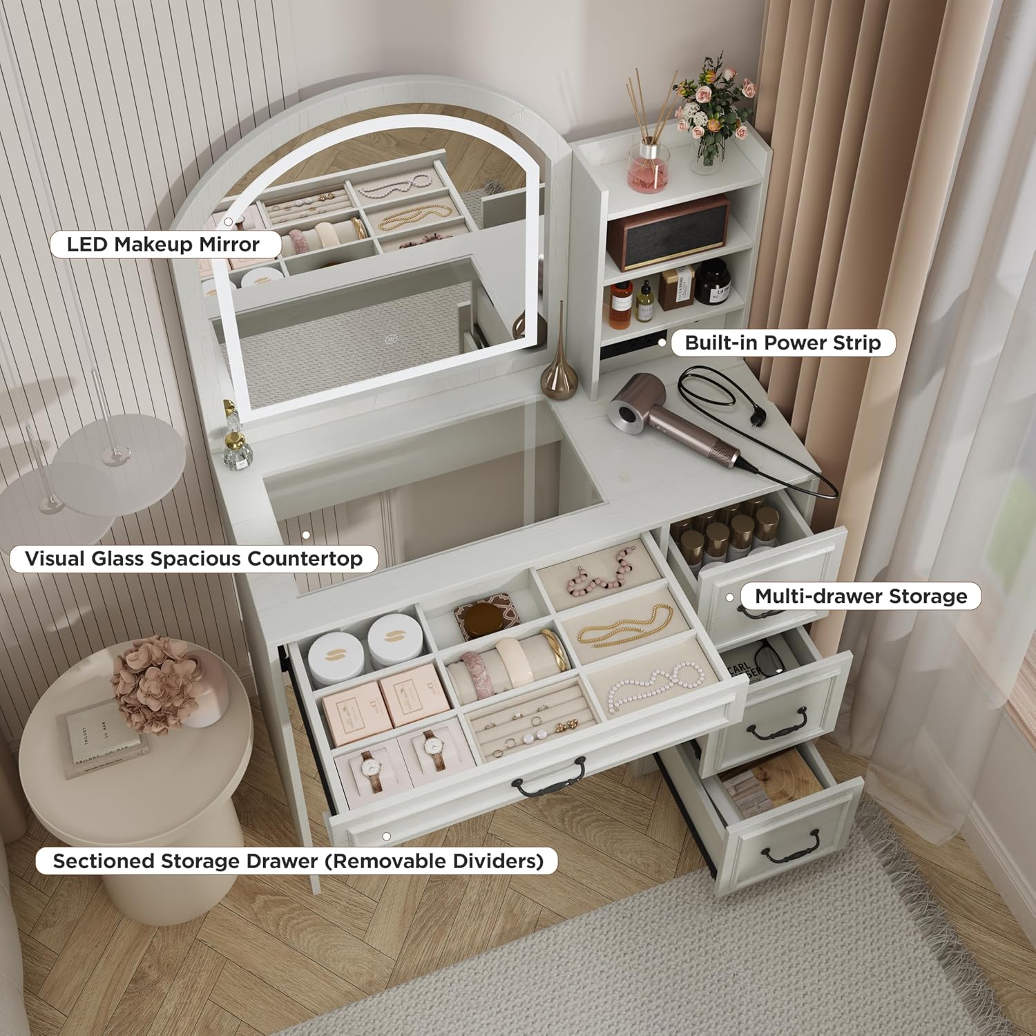Modern Makyaj Masası, Işıklı A - Home Outlet Bathroom Vanity incelemesi ve fiyatı