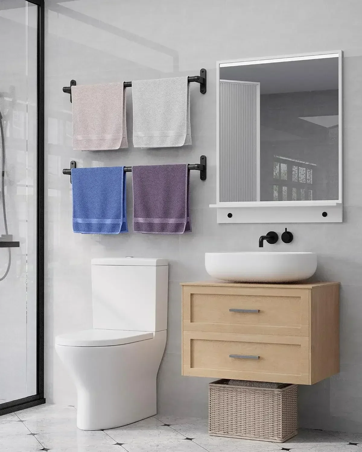 Banyo için Mat Siyah Havlu Ask - Home Essentials Bathroom Rack incelemesi ve fiyatı