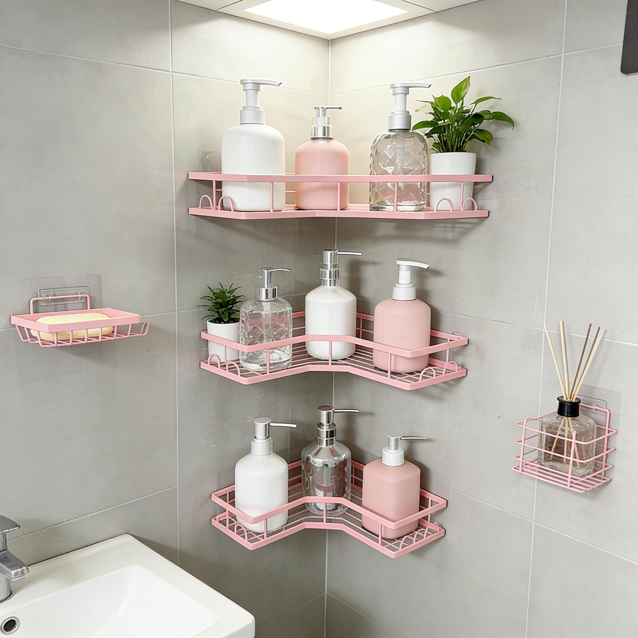 5 Parça Minimalist Pembe Duş D - Home Essentials Bathroom Rack incelemesi ve fiyatı