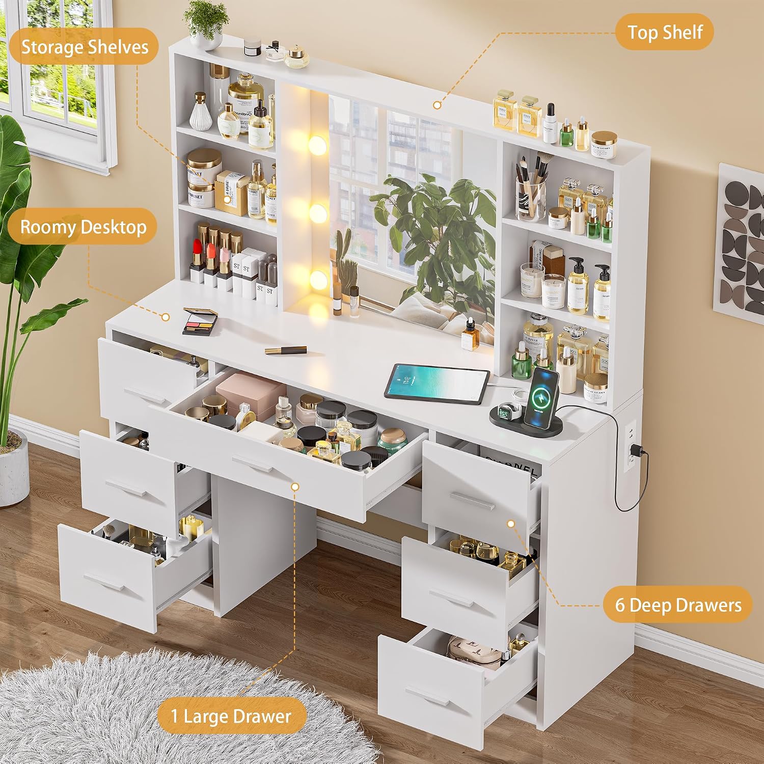 Büyük Makyaj Masası, LED Aynal - Home Outlet Bathroom Vanity incelemesi ve fiyatı