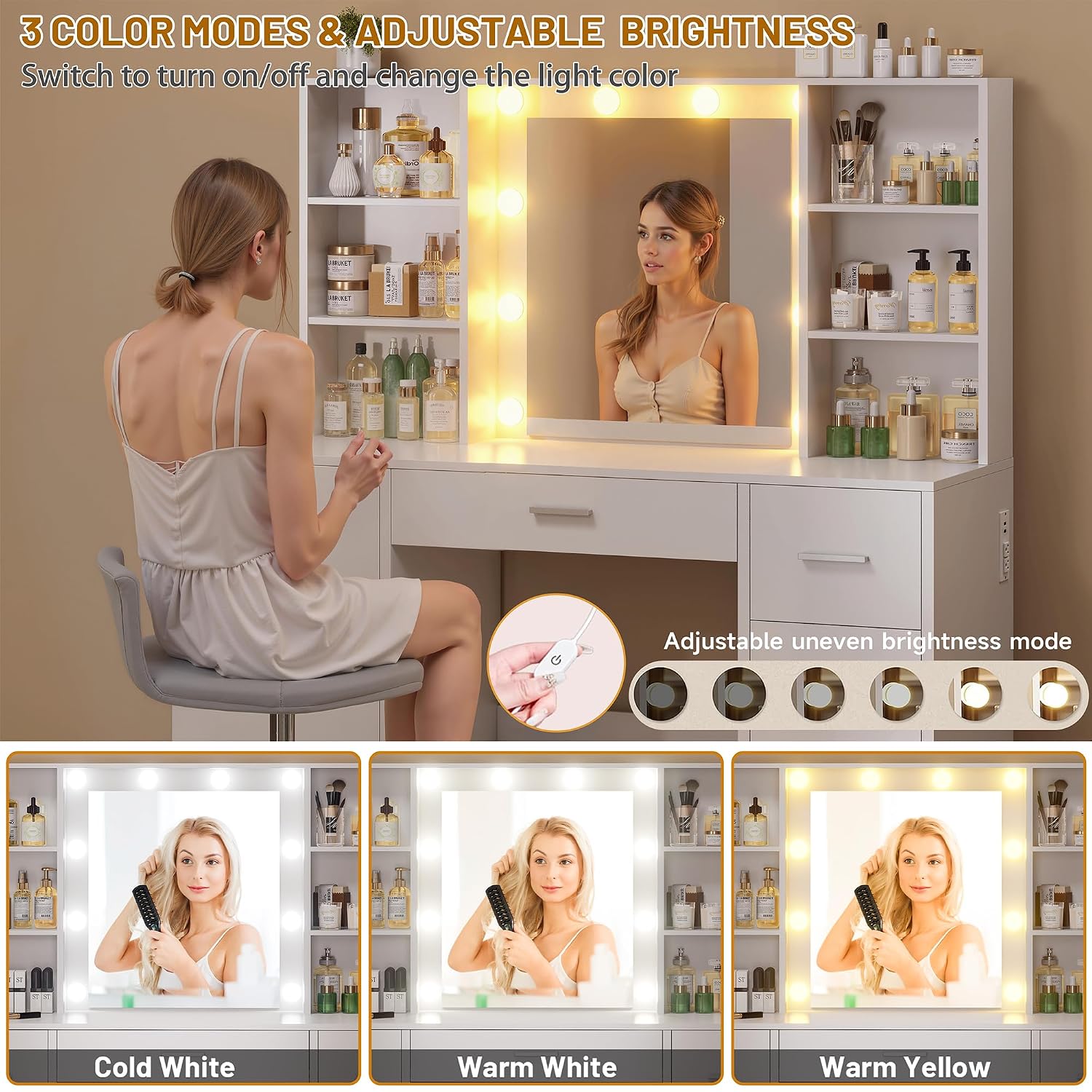 Büyük Makyaj Masası, LED Aynal - Home Outlet Bathroom Vanity incelemesi ve fiyatı