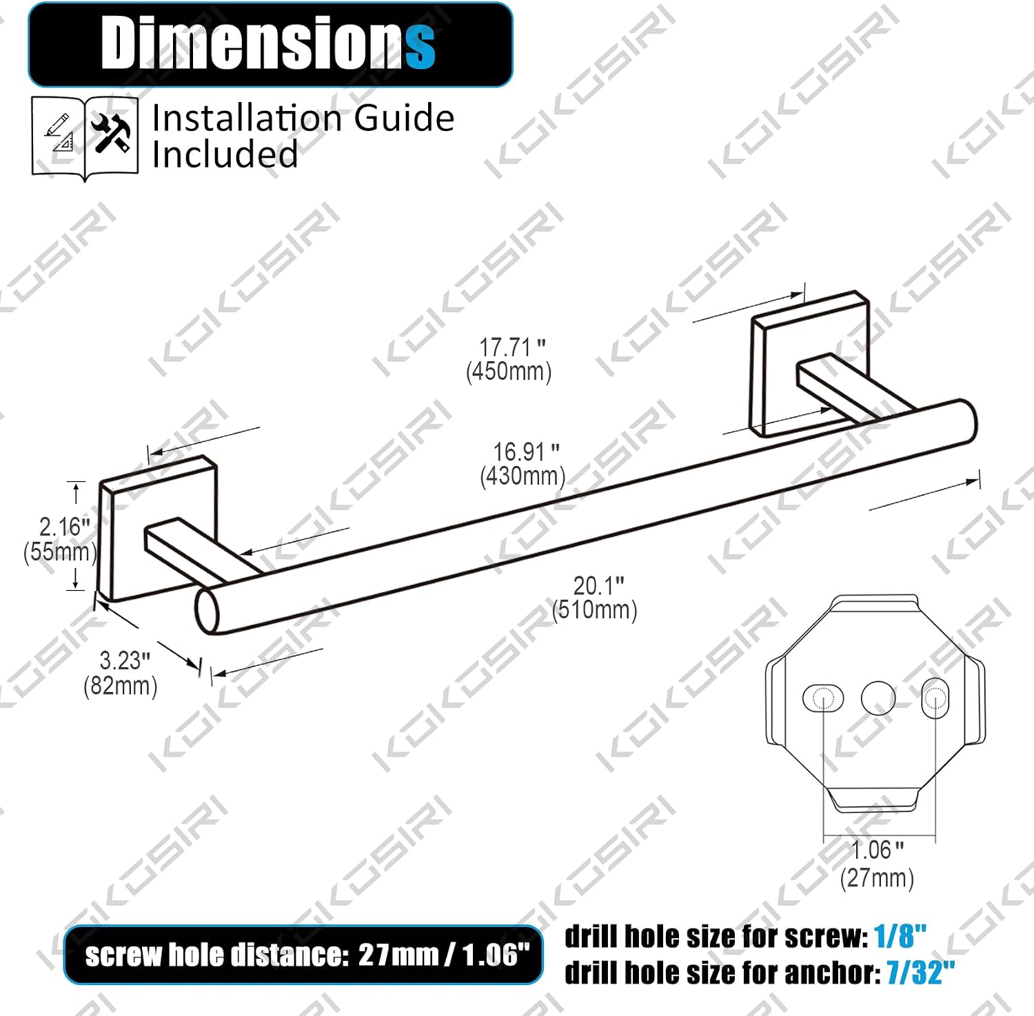 Tekli Havlu Askısı 20 İnç Duva - Towel Bar Stainless incelemesi ve fiyatı